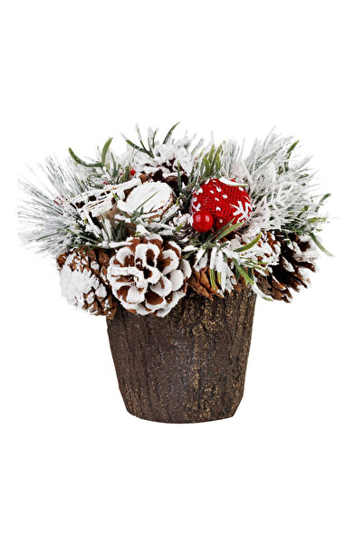 Magic Home Decoratiune ikebana MagicHome Crăciun, cu cetină de brad acoperită...