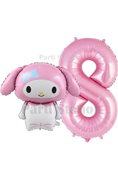 Parti Station Sanrio My Melody Concept Foil Balloon and 8 Year Old Pink Foil ...