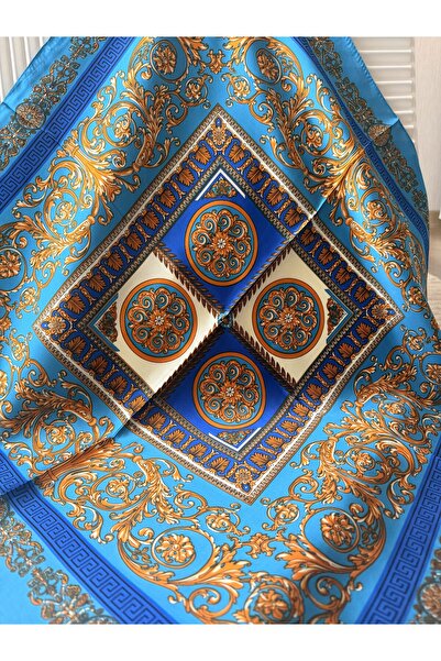 AKSESUARIM Colorful, Special Patterned 70X70 Size Stylish Satin Scarf