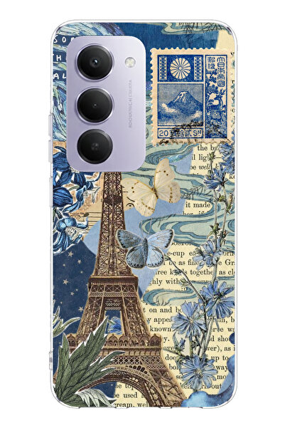 TechTree حافظة سيليكون مطبوع متوافقة مع هاتف Redmi 15 4G بتصميم باريس وبرج إيفل