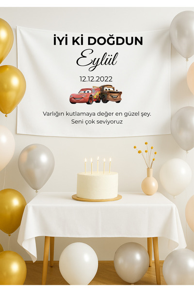 LUNA DİZAYN Kişiye Özel Doğum Günü Happy Birthday Duvar Örtüsü Duvar Halısı B...