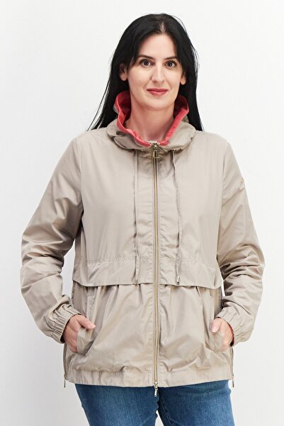 Geox Women Plain High Neck Outwear Jacket, Grey