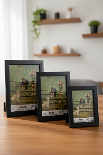 Asya Çerçeve Decorative Tokyo Set of 3 (10X15, 13X18, 15X21) Plastic Black Ph...