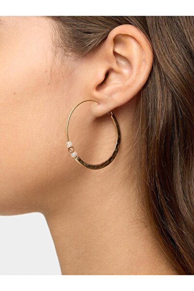 PARFOIS Boncuklu Düz Halka Küpe