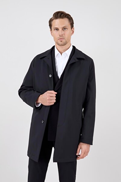 PR PACO ROMANO ART OF FASHİON Erkek Siyah Uzun Palto