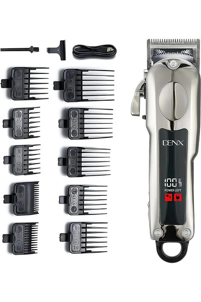 Denx Men's Hair Clipper with LED Screen, Rechargeable via USB Port, Stainless...