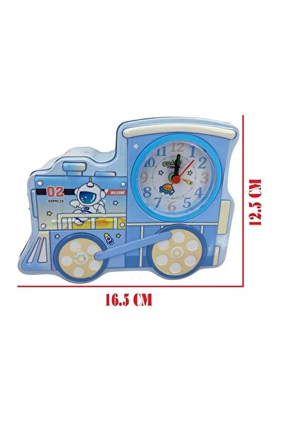 OEM Train Themed Piggy Bank – Savings Box with Clock, 15 x 13 x 7 cm, BLUE