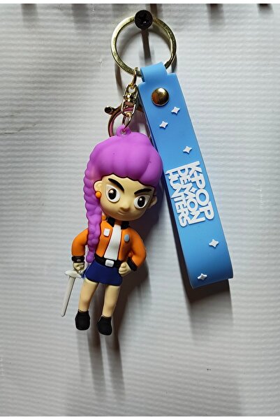 K-POP Μπρελόκ Homies – Γυναικείος χαρακτήρας καρτούν με πλεγμένα μοβ μαλλιά