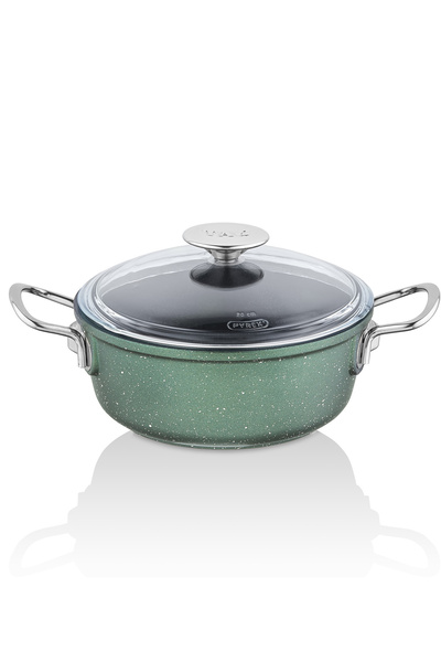 Taç Corvina Cast Iron Deep Pot 24 cm Khaki