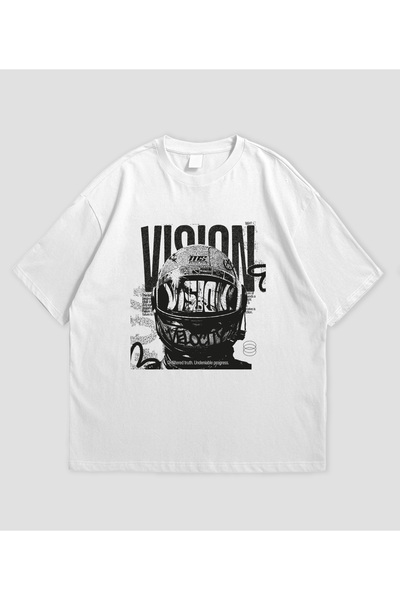 SVART WEAR تي شيرت فيجن مطبوع قصة فضفاضة للجنسين