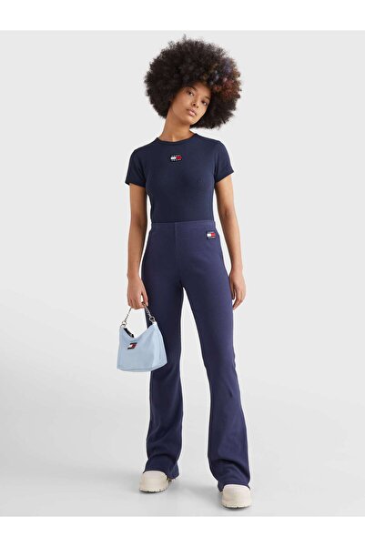 Tommy Hilfiger TJW RIB BADGE FLARE Kadın Antrasit Tayt