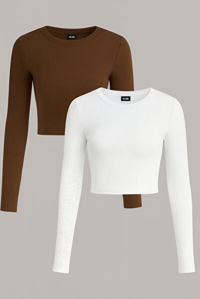 ÖZ PAMUK 2 ШТ. Жіночий велосипедний комір з капюшоном, кроп-топ