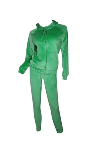L-line fashion - Set de două piese din catifea pentru femei, verde pastel, mă...