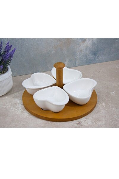 Mondecor Bambu Standlı 4'lü Sosluk -Çerezlik-Kahvaltılık Servis Sunumu