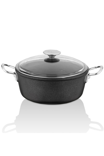 Taç Corvina Cast Iron Deep Pot 20 cm Black