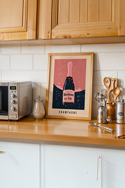 gxe.art Pictură de bucătărie cu rame din lemn pentru iubitorii de cafea # 56