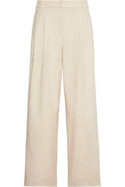 Calvin Klein STRETCH CHINO W/ PLEAT - WIDE LE Kadın Krem Kumaş Pantolon