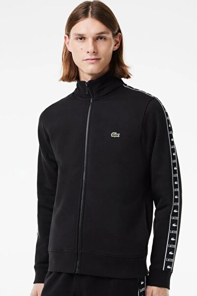 Lacoste Men's Classic Fit Stand up Collar Printed Sweatshirt Men's Classic Fit Mock Neck Printed Swea