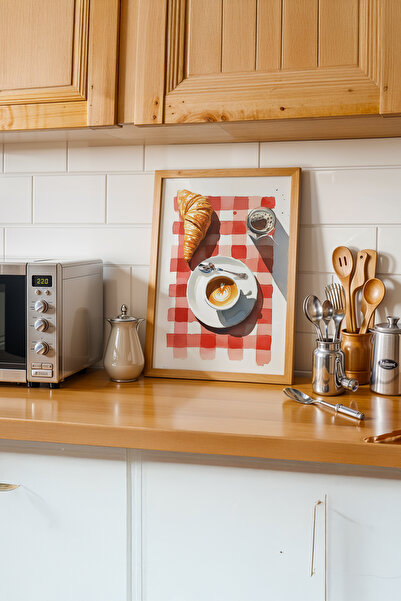 gxe.art Ζωγραφική αφίσας με θέμα τη γκουρμέ κουζίνα με ξύλινο πλαίσιο # 15