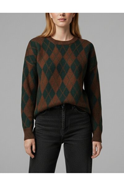 franky B Women's Trendy Diamond Pattern Knit Sweater