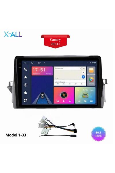 X-All شاشة تويوتا كامري 2021 معالج T133 رام 4 ذاكرة 64 كاربلاي تدعم كاميرا ام...