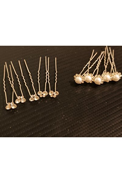 Nu Rhinestone and pearl hair clip set