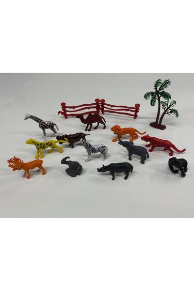 Vardem Plastik Vahşi Hayvanlar Oyuncak Seti Poşette Hayvan Figürü Orman Hayvanları 15 Parça