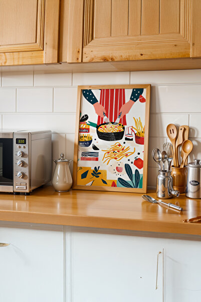 gxe.art Pictură cu cadru din lemn cu tematică Momente delicioase # 80