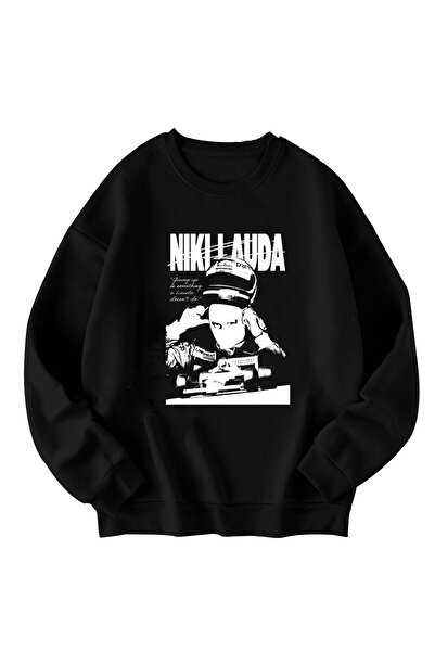 SVART WEAR نيكي لاودا مطبوع قصة فضفاضة سترة للجنسين