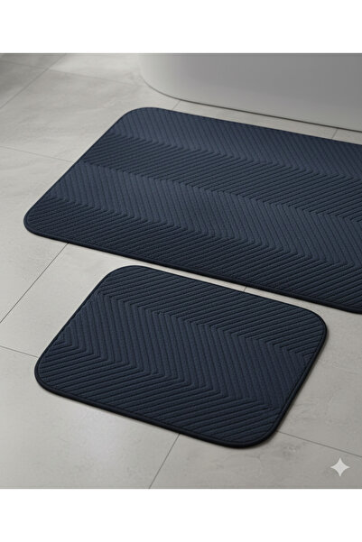 Madame Coco Emely Bath Mat - Navy Blue - 50X80+45X50