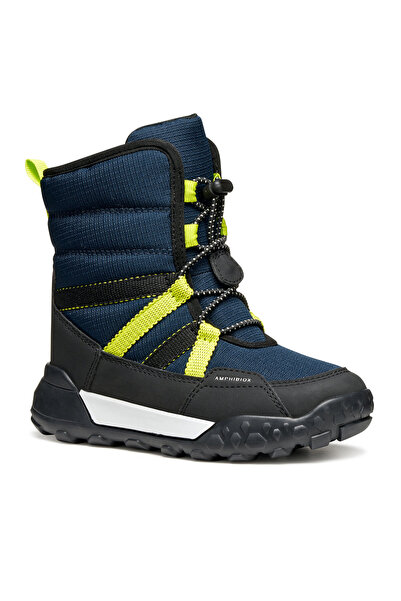 Geox Snow Boots Boys Navy/Lime J Trekkyup B Abx J46