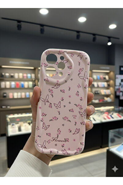 OVADA XIAOMI REDMI 12 Uyumlu Kamera Korumalı Dalga Kenarlı Flowers Baskılı Si...