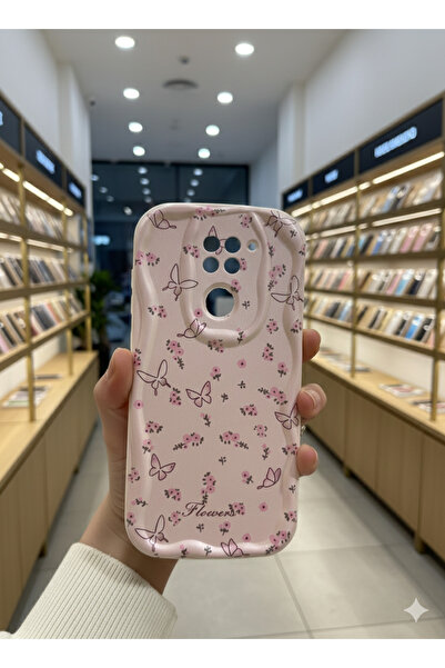 OVADA XIAOMI REDMI NOTE 9 Uyumlu Kamera Korumalı Dalga Kenarlı Flowers Baskıl...