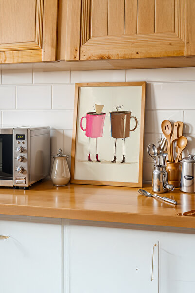 gxe.art Briză de bucătărie franceză |   Pictură cu poster cu rama din lemn # 68