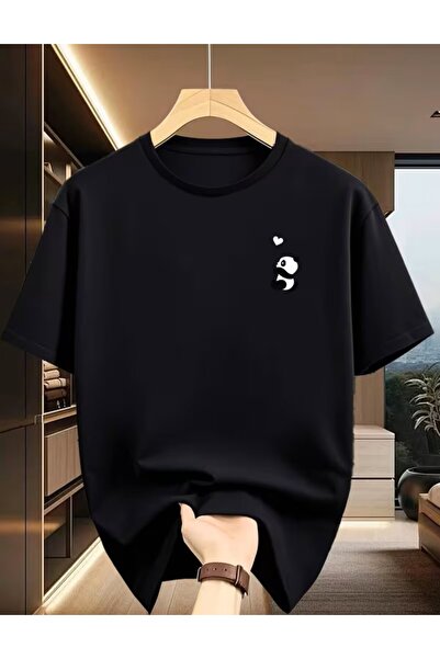 LELVANİ تي شيرت مطبوع عليه بالون على شكل قلب من باندا