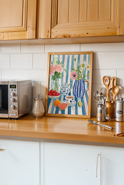gxe.art Briză de bucătărie franceză |   Pictură cu poster cu rama din lemn # 88