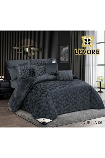 Levore Winter jacquard bedspread, single and a half size, 4 pieces, fur on velvet