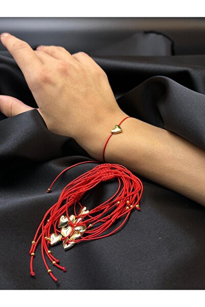 G&OJEWELRY Kadın bijuteri 10'lu yılbaşı kırmızı ipli kalp detaylı pinterest h...