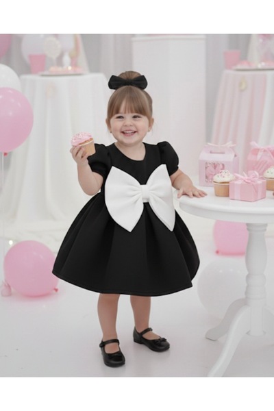 Tinypeople Girls' Black Evening Dress Girls' Birthday Dress Girls' Party Dres...