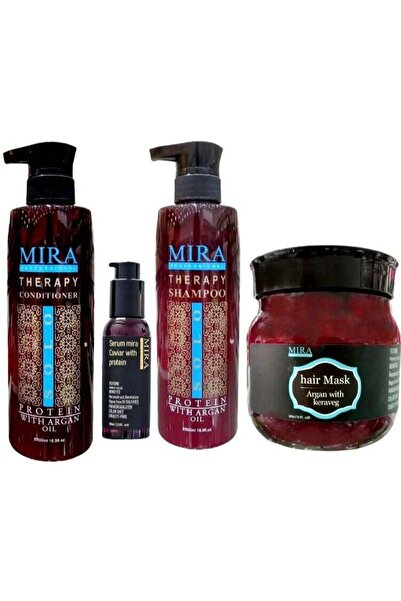 Mira شامبو ٥٠٠ مل + بلسم ٥٠٠ مل + ماسك ٥٠٠ مل + سيروم ١٠٠ مل بزيت الأرغان وال...