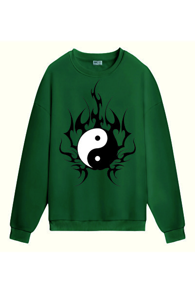 PİXELİA Peace Symbol Printed Sweatshirt