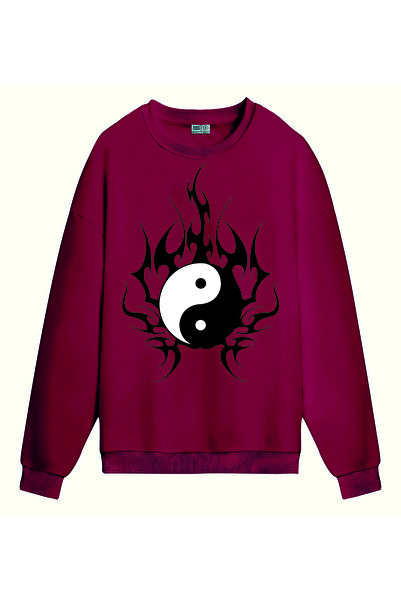 PİXELİA Peace Symbol Printed Sweatshirt