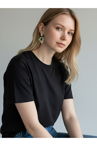 Alyas Aksesuar أقراط أنيقة من سلسلة VIP مرصعة بالأحجار