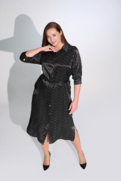 DE WHITES Plus Size Shirt Dress