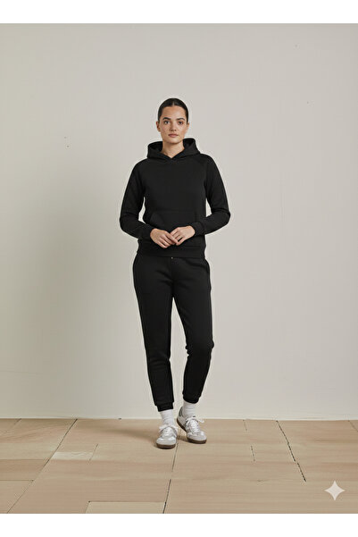 LUMİZA Combed Cotton Women & Men Unisex Hooded Tracksuit Set - Casual Sport H...