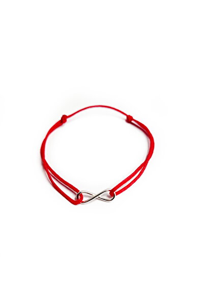 Wild Bracelets Bratara Bebe din Argint 925, reglabila cu charm Infinit si snur rosu de matase