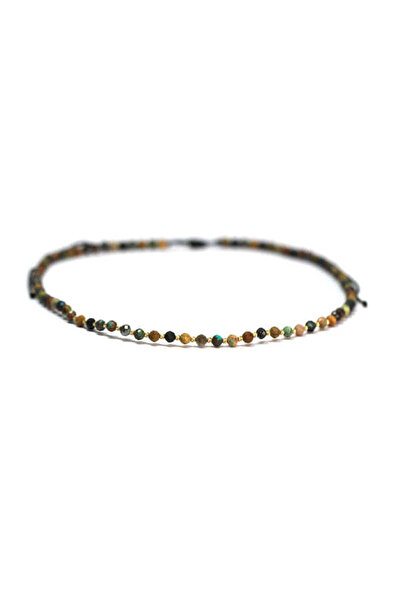 Beejou Cord necklace with African turquoise - 14K yellow gold