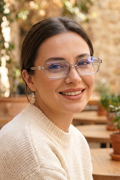 Kapin Mino Minimal Dikdörtgen Mavi Işık Koruyucu Ekran Gözlüğü - Gri