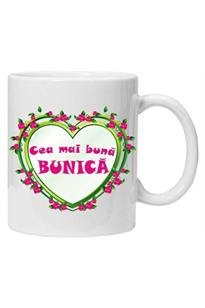 CRD PRINT Cană ceramică albă inscripționată „cea mai bună bunică”, CRD PRINT,...