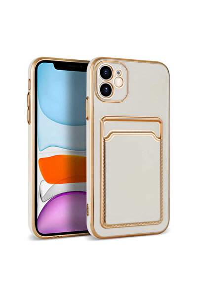 Netzy حافظة متوافقة مع هاتف iPhone 11 مع حامل بطاقات SAFA - أبيض